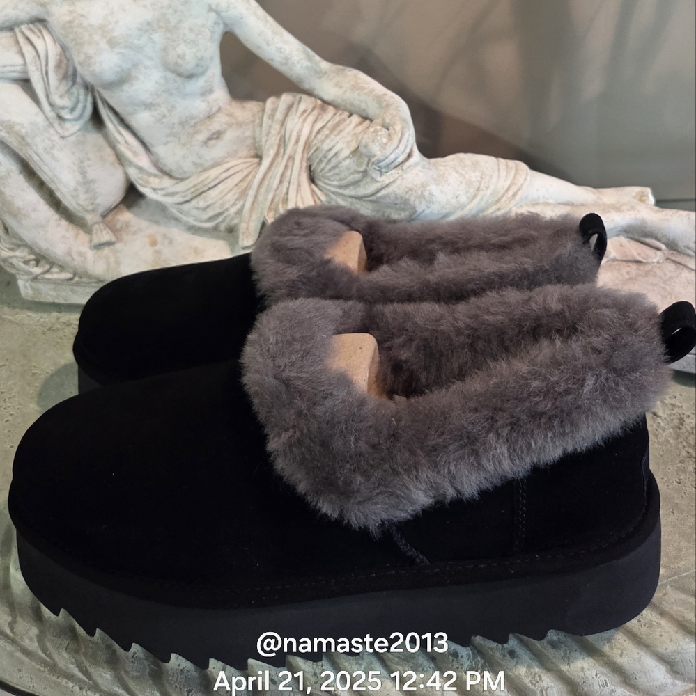 Ugg Nita Platform Suede Indoor Outdoor Slipper Designer Wool Blend #171 - Picture 10 of 16